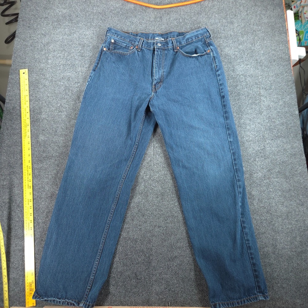 Levi's 550 Relaxed Fit Men's Straight Leg Blue Jeans 38x34 (FIT 38x32) Dark Wash
